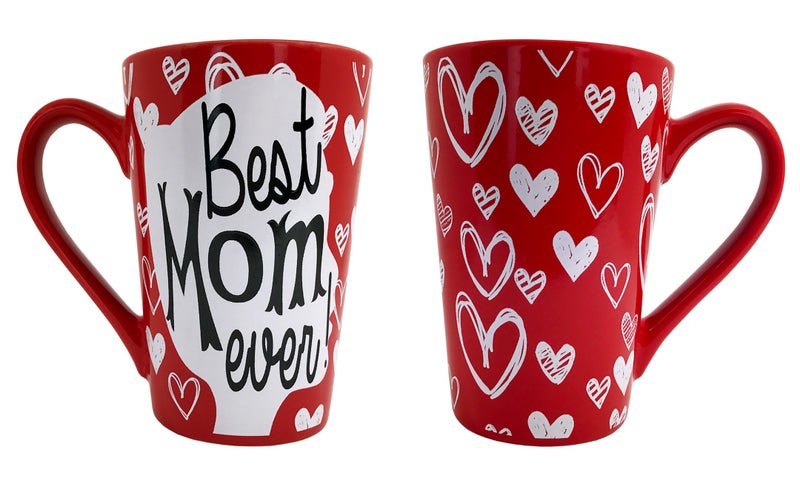 KINREX Best Mom Ever Mug – Valentines Day Gifts Mothers Day Gifts Coffee Cup for Women, Mother, Grandmother, Parent, Gift for Christmas, Birthday, Thanksgiving, Red, 12 oz. Novelty Tea Cups - Image 4