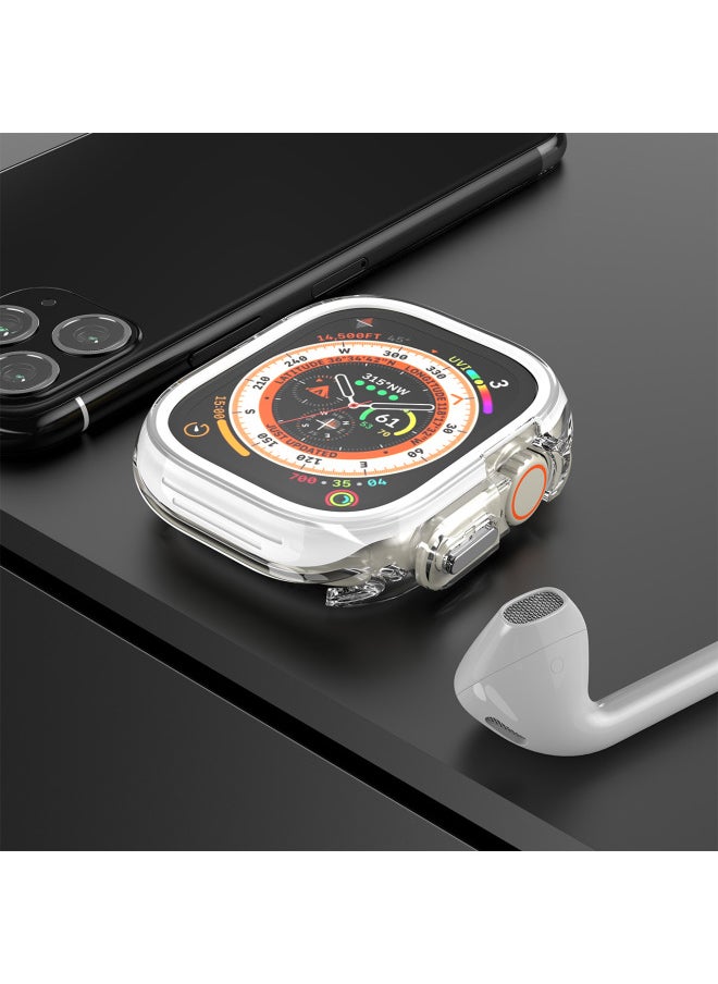 Generic Dopamine For Apple Watch Case Suitable For Transparent Tpu Half Pack Iwatch8/7/se For Apple Watch Protective Case-颜色:珍珠白-外型尺寸:44mm  - Image 1