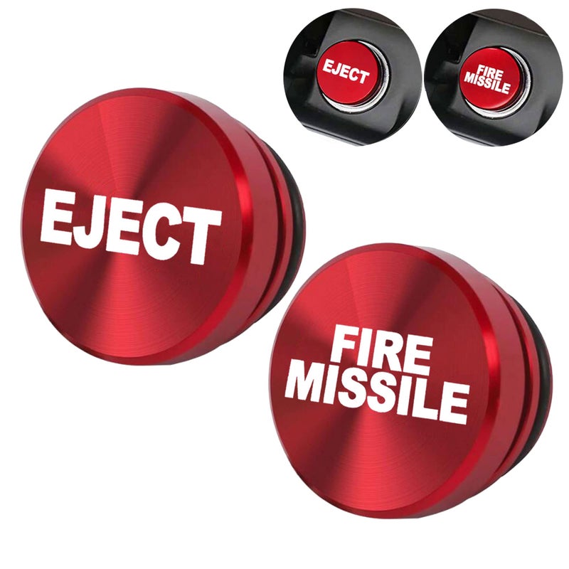 ALAMSCN Aluminum Eject FIRE Missile Button Car Cigarette Lighter Plug Cover for Most Automotive Vehicles Boats with Standard 12 Volt Power Source Eject redFIRE Missile red - Image 3