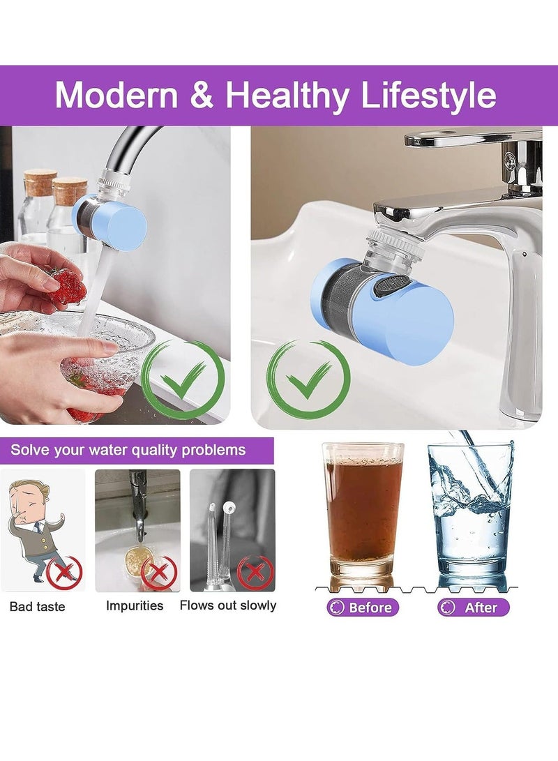 NIBEMINENT Sink Water Filter Faucet, Bathroom Filter, Universal 720° Rotating for Sink, Faucet Filter-Removes Chlorine Fluoride Heavy Metals Hard Home Kitchen - Image 3