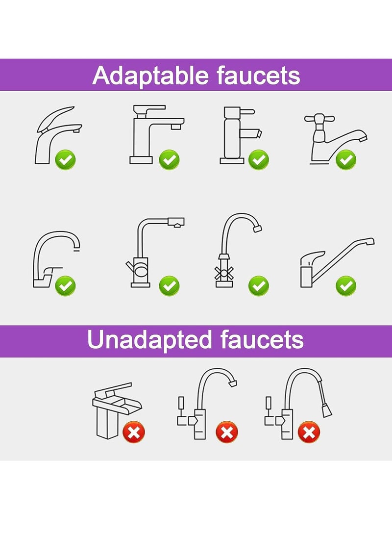 NIBEMINENT Sink Water Filter Faucet, Bathroom Filter, Universal 720° Rotating for Sink, Faucet Filter-Removes Chlorine Fluoride Heavy Metals Hard Home Kitchen - Image 5