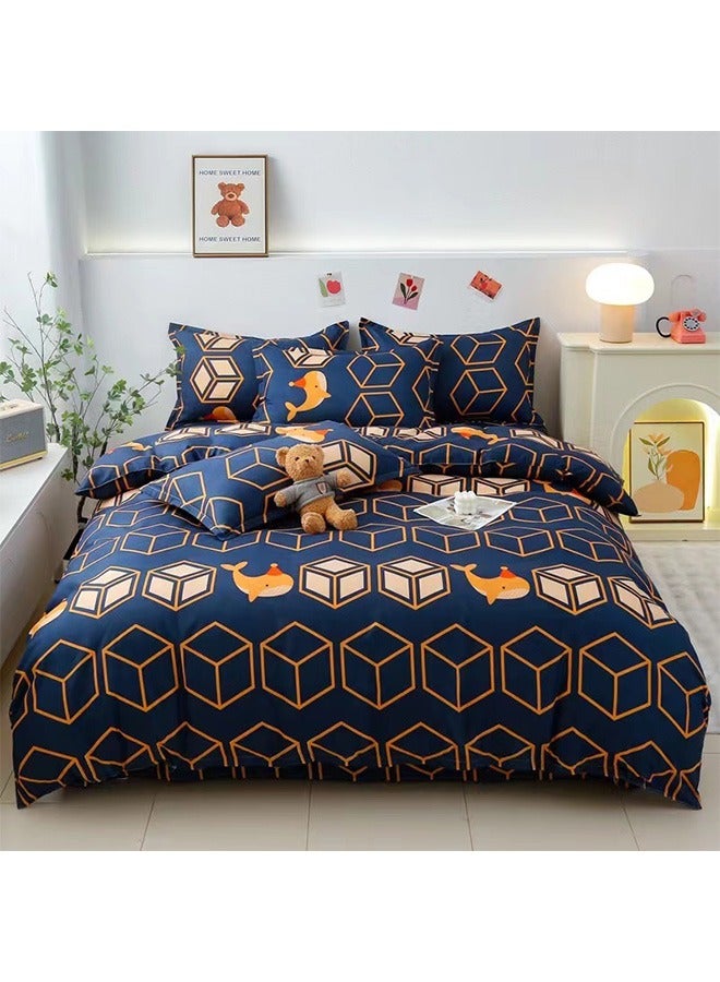 4 قطع من الزهرة تصميم الفراش غطاء اللحاف قطن 220 × 240 سم