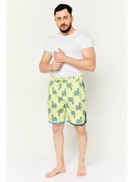 Sovereign Code Men Allover Print Drawstring Board Shorts, Light Green Combo  - Image 2