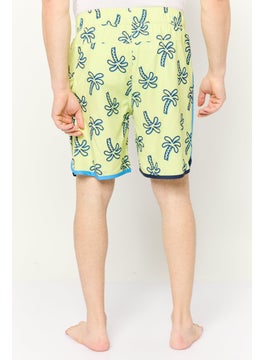 Sovereign Code Men Allover Print Drawstring Board Shorts, Light Green Combo  - Image 4