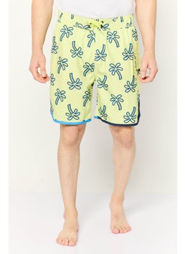 Sovereign Code Men Allover Print Drawstring Board Shorts, Light Green Combo  - Image 1