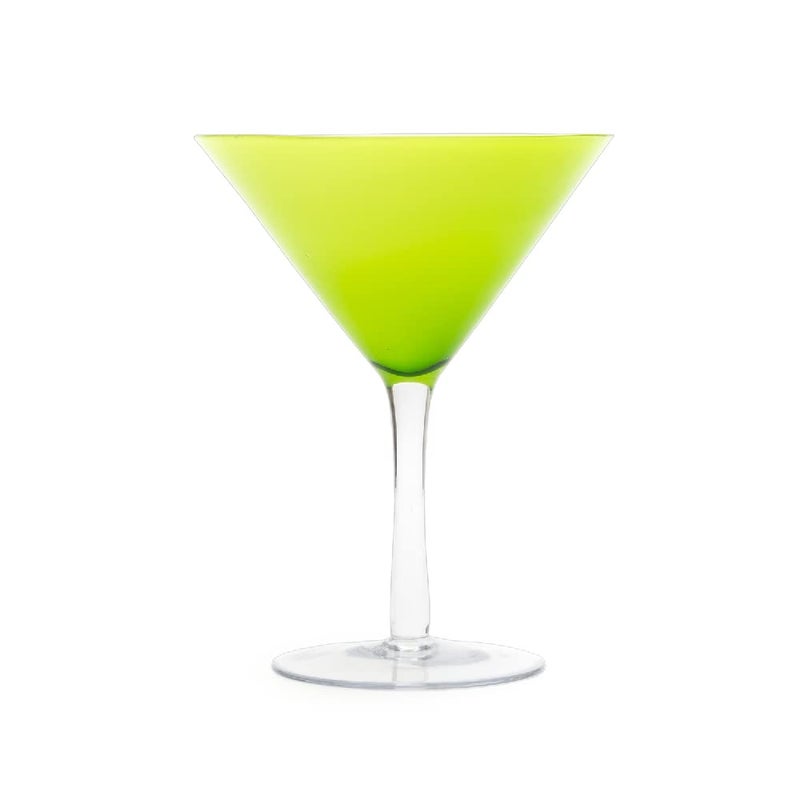 EZ Life EZ Life LeadFree Frosted Green Martini Glass Set Drinking Cocktail Glasses for Bar Party Drinking Juice Premium Crystal Glass Drinkware Dishwasher Safe 300 ml Pack of 2  - Image 1