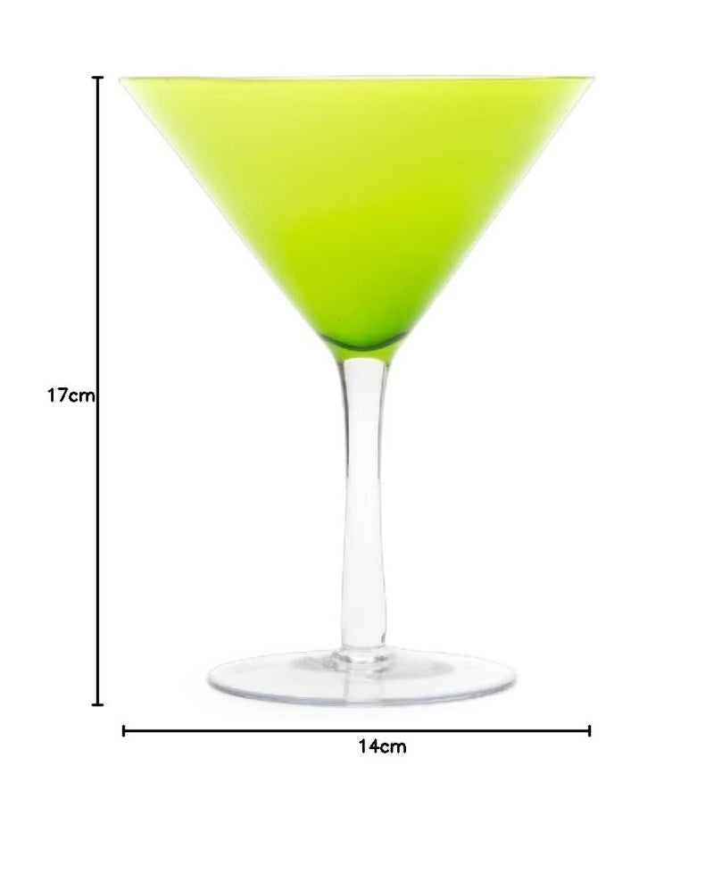 EZ Life EZ Life LeadFree Frosted Green Martini Glass Set Drinking Cocktail Glasses for Bar Party Drinking Juice Premium Crystal Glass Drinkware Dishwasher Safe 300 ml Pack of 2  - Image 5