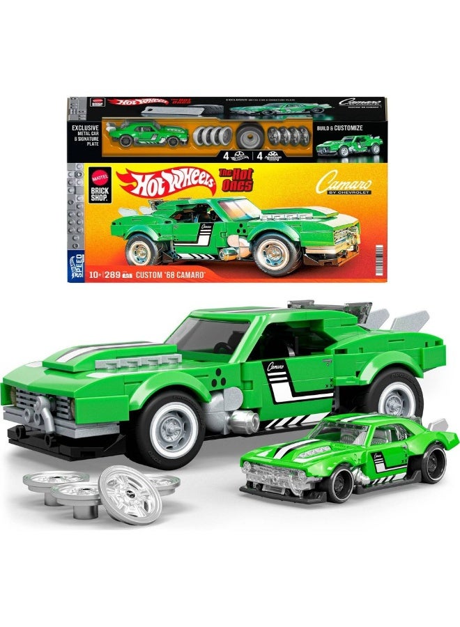Hot Wheels مجموعة بناء ماتيل بريك شوب هوت ويلز كامارو مخصصة 68 (1:32، 289 قطعة) - Image 2