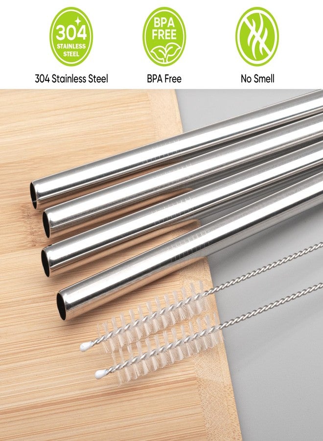 Esayendder Metal Replacement Straws for Owala Water Bottle 24 oz 32 oz, Reusable Stainless Steel Straws 6 PCS With 2 Cleaning Brush Compatible With Owala Water Bottle - Image 3