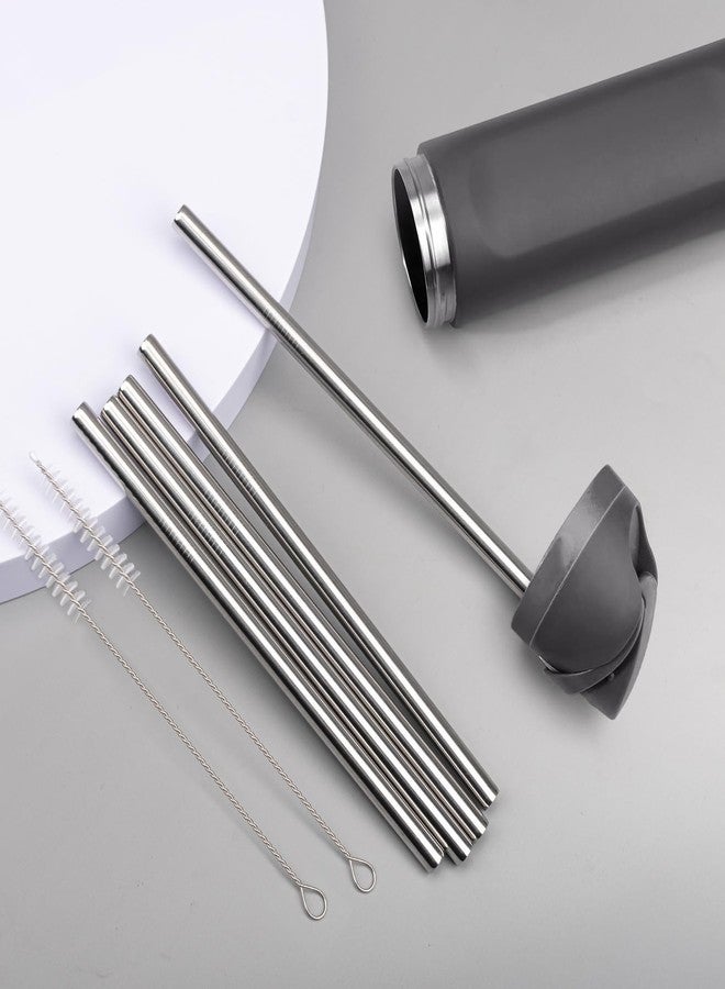 Esayendder Metal Replacement Straws for Owala Water Bottle 24 oz 32 oz, Reusable Stainless Steel Straws 6 PCS With 2 Cleaning Brush Compatible With Owala Water Bottle - Image 5