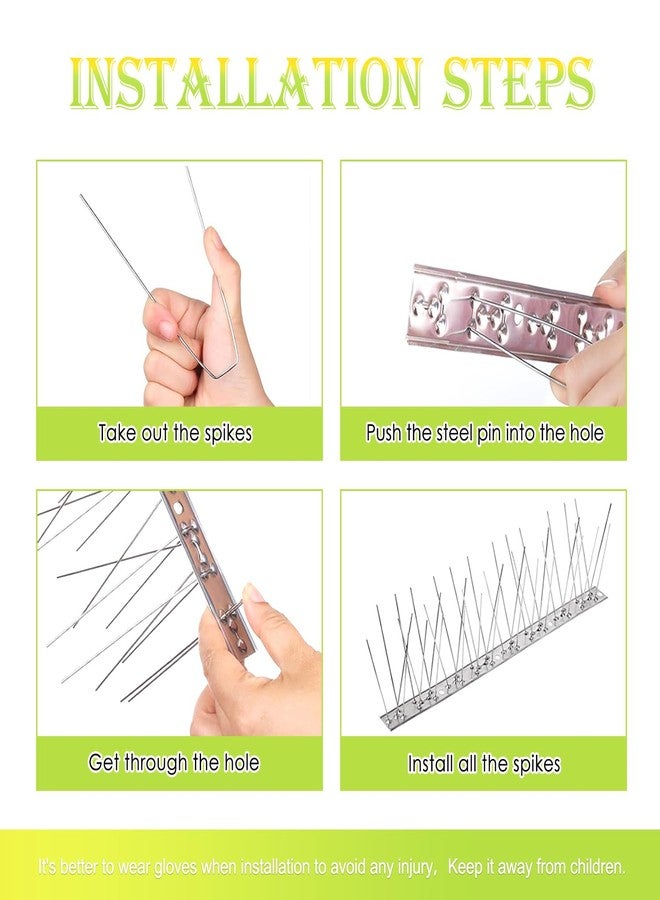 Valibe Pigeon Spikes Stainless Steel Bird Spikes for Outside to Keep Birds Away 12 Pack 10ft Coverage Bird Deterrent Spikes Wire Prevention Spikes for Small Bird Squirrel for Fence Roof Blacony - Image 4