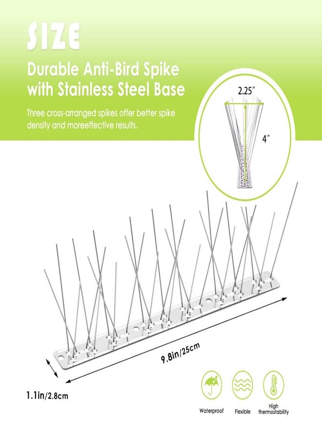 Valibe Pigeon Spikes Stainless Steel Bird Spikes for Outside to Keep Birds Away 12 Pack 10ft Coverage Bird Deterrent Spikes Wire Prevention Spikes for Small Bird Squirrel for Fence Roof Blacony - Image 2