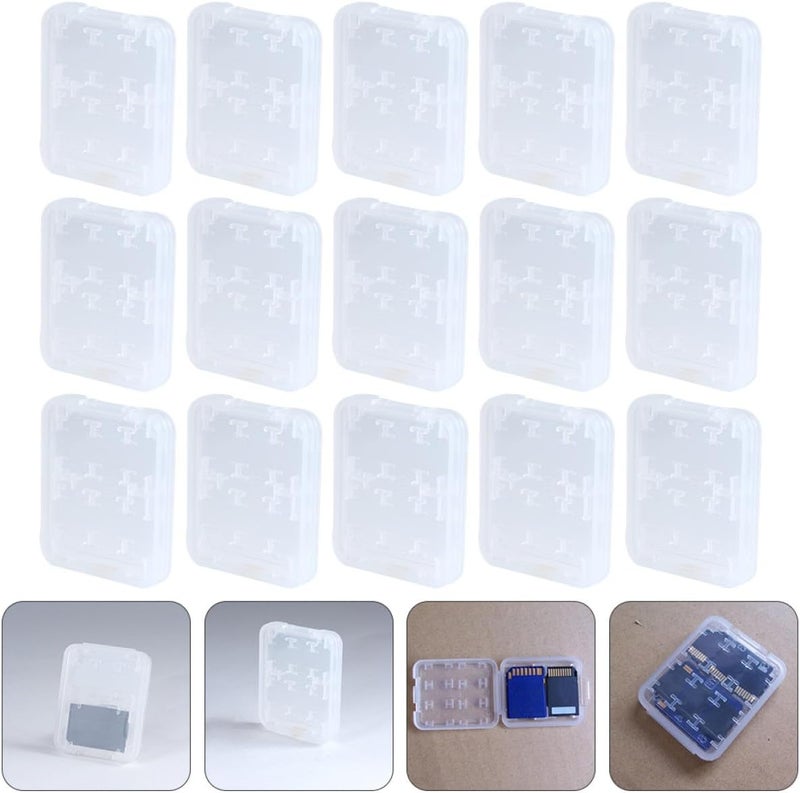 LABRIMP 20Pcs Memory Card Box Keeper and Storage Case for Secure Digital Cards, Portable Organizer with 8 Slots, Compact Plastic Holder Suitable for Travel and Photography Accessories - Image 4