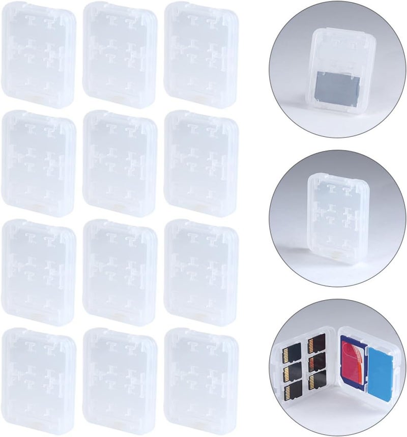 LABRIMP 20Pcs Memory Card Box Keeper and Storage Case for Secure Digital Cards, Portable Organizer with 8 Slots, Compact Plastic Holder Suitable for Travel and Photography Accessories - Image 2