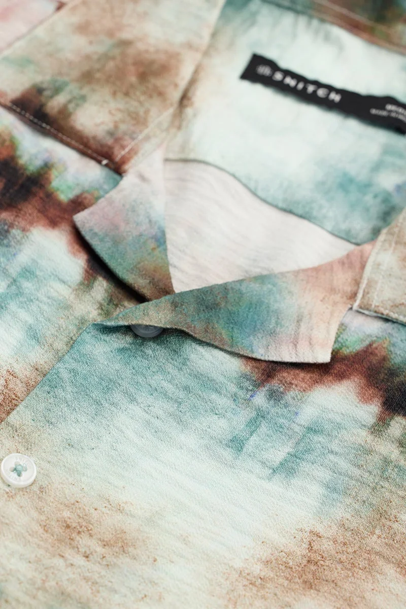 SNITCH Brown Abstract Box Fit Shirt