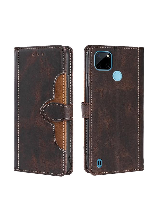 S-TOP Case For OPPO Realme C21Y Skin Feel Straw Hat Magnetic Buckle Leather Phone Case - Image 1