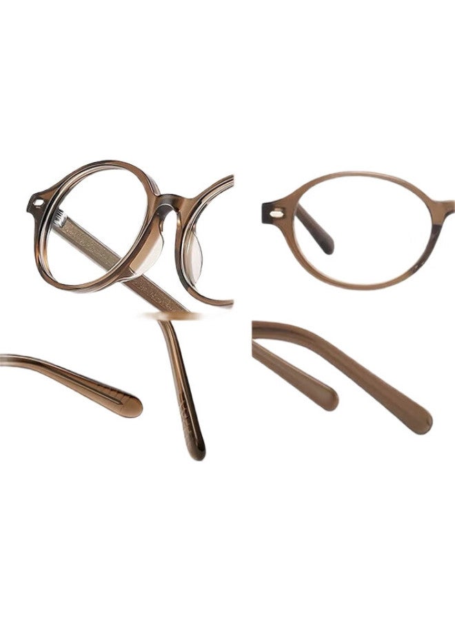 LOHO (Loho) Nerd Glasses Tortoiseshell Oval Small Frame Myopia Blue Light Blocking Optical Frame Bare-Faced Miu Series With Zeiss Lenses - Image 1