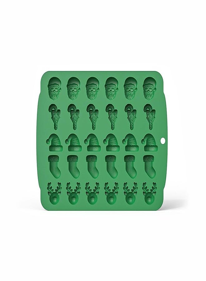 EDUEE Christmas Chocolate Molds Silicone Gummy Molds Christmas Sock Bell Gingerbread Snowman Glove Cane Candy Molds 10 Shape Design Chocolate Mold for Baking Pastry Gummies Cake Decorating - Image 5