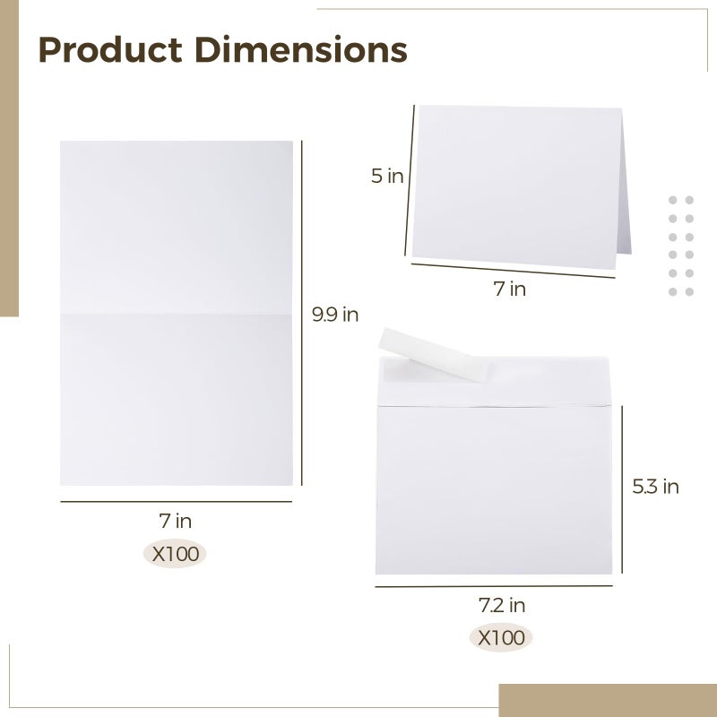 100 Pcs Blank White A6 Cards with Envelopes for Greeting Invitations DIY Stationery - Image 4