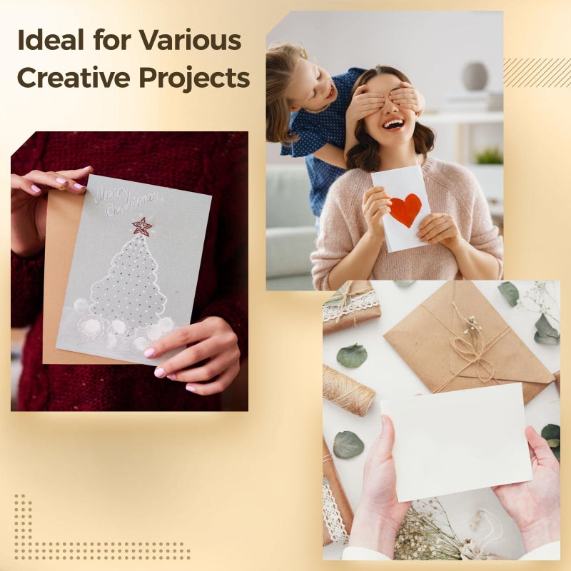 100 Pcs Blank White A6 Cards with Envelopes for Greeting Invitations DIY Stationery - Image 5
