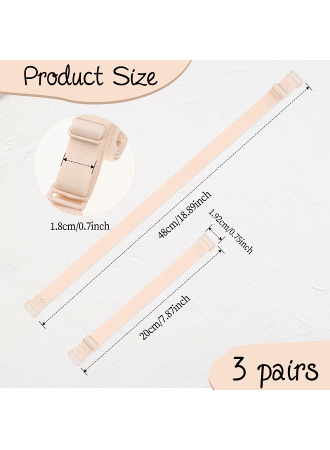 SUNSAR 3 Pairs 18mm Wide Women's Bra Strap Replacement, Convertible Bra Strap, Adjustable Bra Strap, Elastic Adjustable Detachable Women's Bra Strap, Multicolor - Image 2