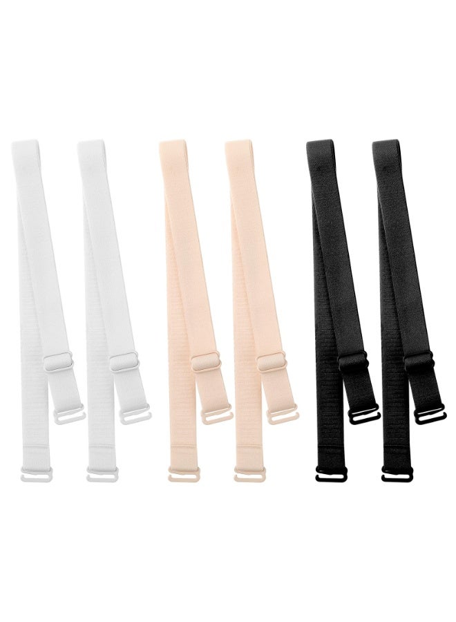 SUNSAR 3 Pairs 18mm Wide Women's Bra Strap Replacement, Convertible Bra Strap, Adjustable Bra Strap, Elastic Adjustable Detachable Women's Bra Strap, Multicolor - Image 1
