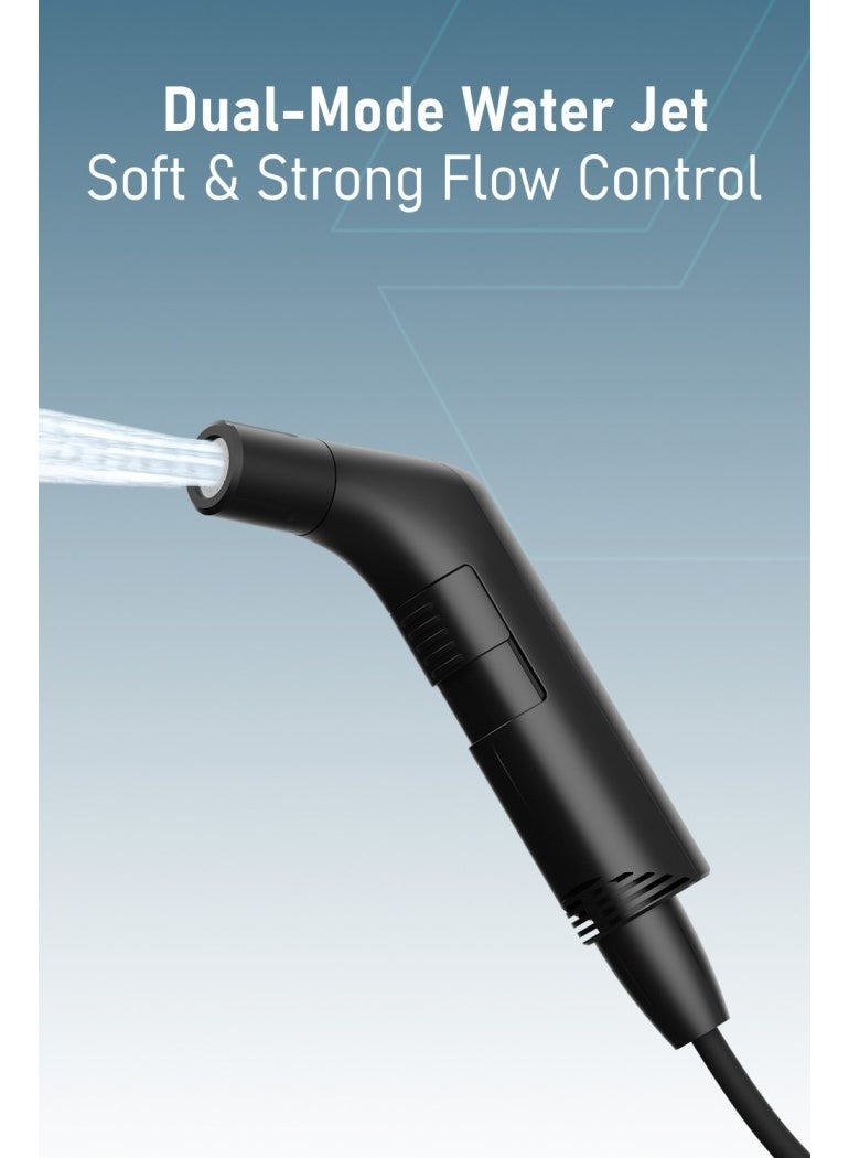 Moxedo JetStream+ Portable Electric Bidet Sprayer, Dual-Mode Water Jet, USB-C Rechargeable with LED Indicator, Wall Mount, 2.3L Water Tank for Travel and Camping - Image 4