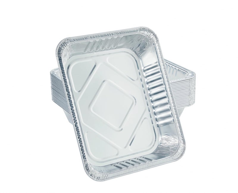 Waytiffer Aluminum Pans 9x13 Disposable Foil Pans (10 Pack) Half Size Deep Steam Table Pans Extra Thick for Baking, Cooking, Roasting, Heating, Serving & Lining Steam-Table Trays - Image 1