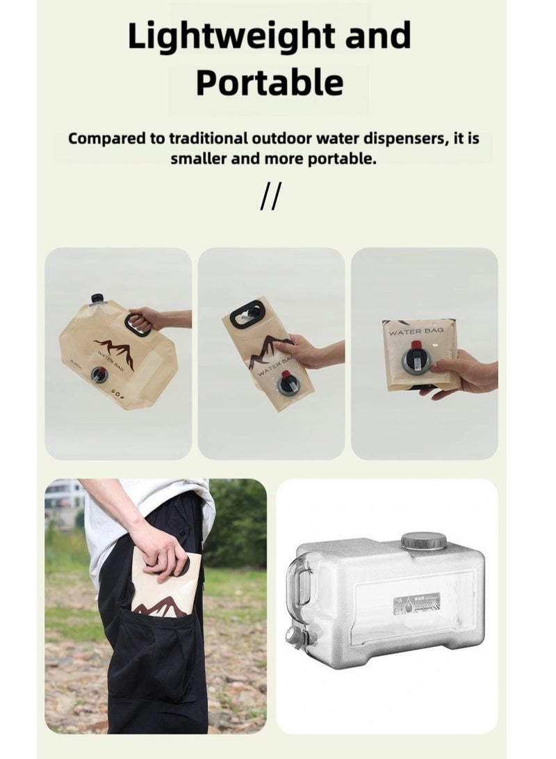 YASMINARA 8L Foldable Water Jug with Tap Indoor Outdoor BPA Free Large Volume Food-Grade Plastic Water Storage Bag for Hajj or Umrah Camping Picnic Desert Emergency No-Leak Dust-Free Water Storage Containers - Image 5