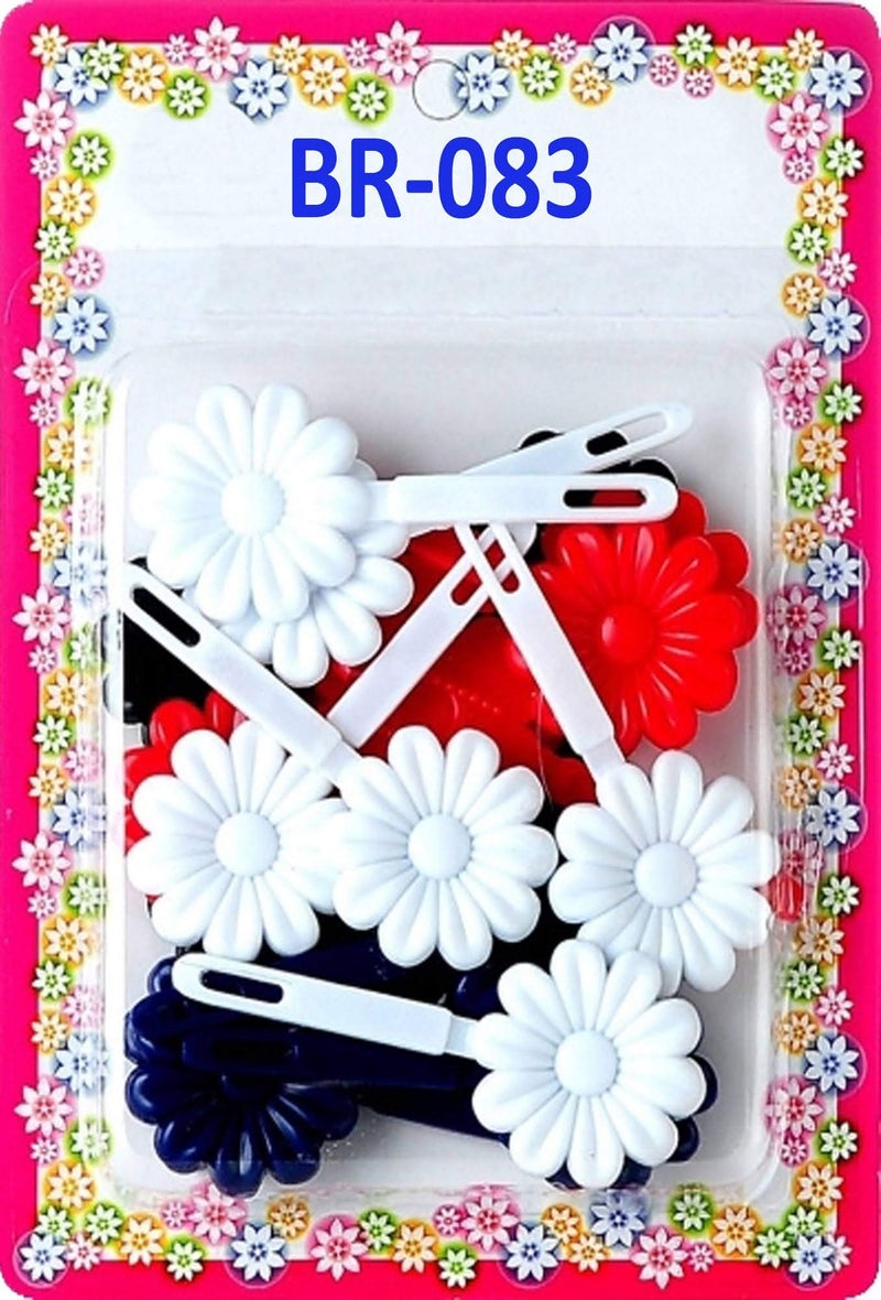 Tara Girls Self Hinge Plastic Bow Hair Barrettes Selection (BR83) - Image 1