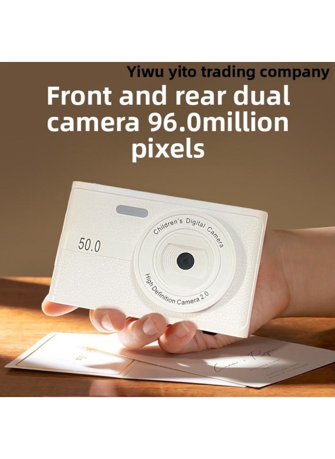 Generic Pixel Digital Camera Campus HD Card Player Student Travel Retro Small Starter Gift-Body Color:Moonlight White [selfie + Fill Light + Filter Beauty]] - Official Standard  - Image 3