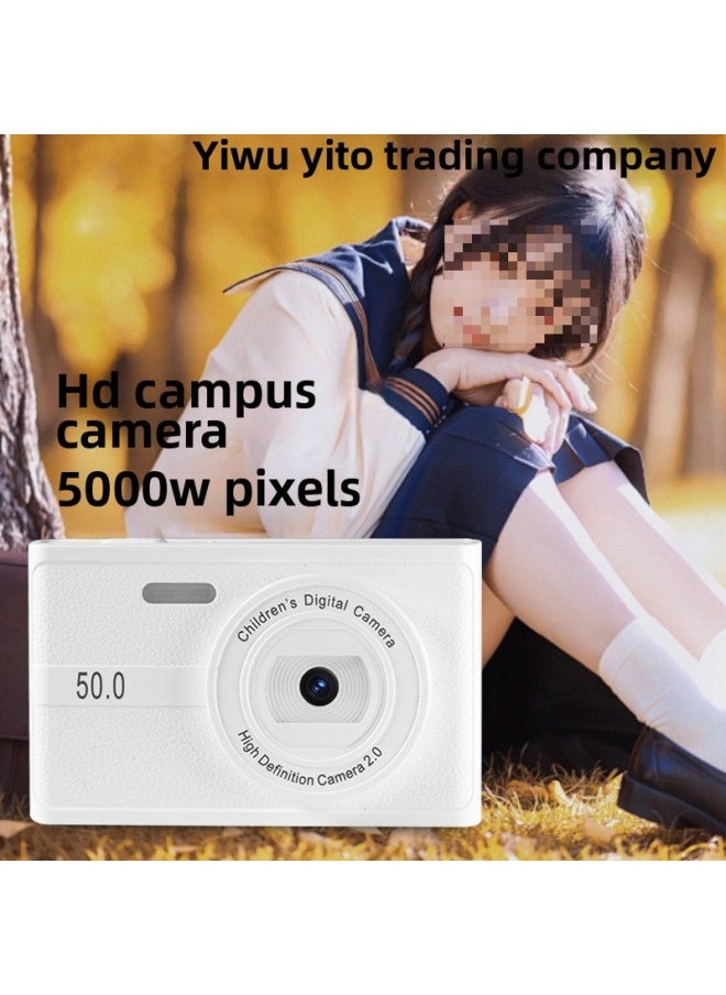 Generic Pixel Digital Camera Campus HD Card Player Student Travel Retro Small Starter Gift-Body Color:Moonlight White [selfie + Fill Light + Filter Beauty]] - Official Standard  - Image 4