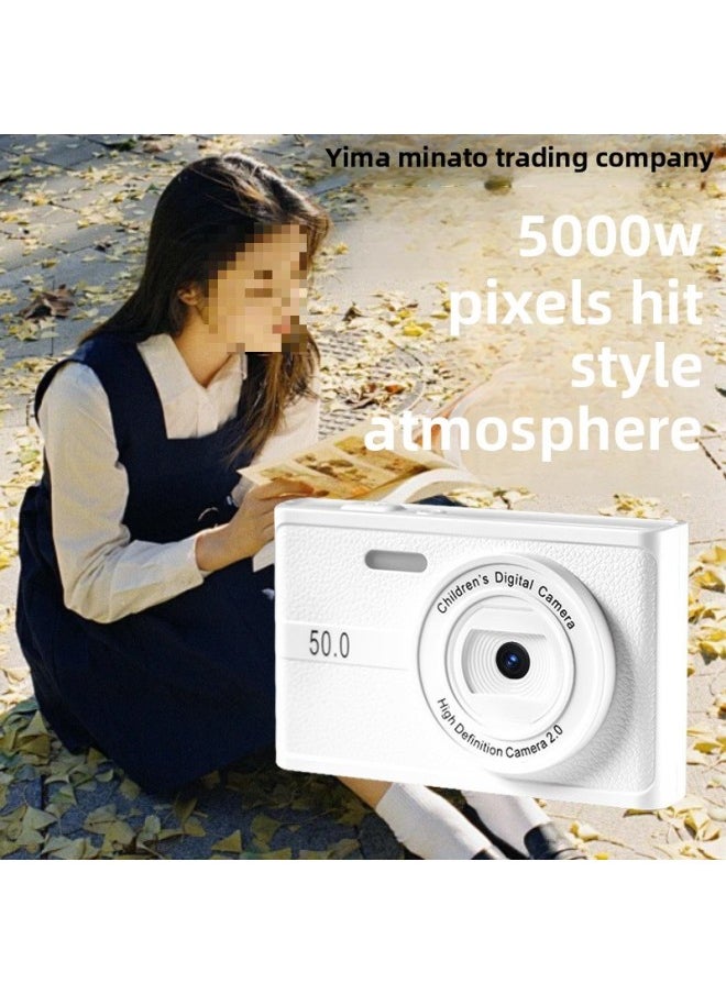 Generic Pixel Digital Camera Campus HD Card Player Student Travel Retro Small Starter Gift-Body Color:Moonlight White [selfie + Fill Light + Filter Beauty]] - Official Standard  - Image 5