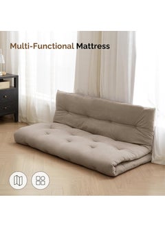 Deevine Craft Deevine Craft Quilt Cotton Floor Mattress Foldable Movable Rollable Single Bed Mattress Quilted Tufted Design 30x72x5 Inches Khakhee  - Image 4