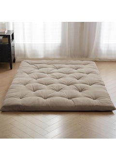 Deevine Craft Deevine Craft Quilt Cotton Floor Mattress Foldable Movable Rollable Single Bed Mattress Quilted Tufted Design 30x72x5 Inches Khakhee  - Image 2