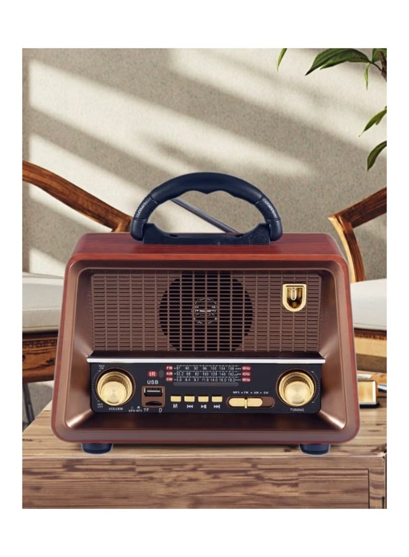 Denx Rechargeable Radio with Remote Control, Large Capacity Battery, Portable, Classic FM Radio, Supports Bluetooth, SD Card Slot, USB and AUX Port - Image 5