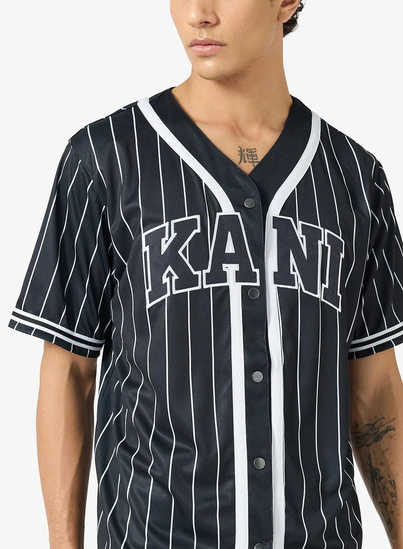 Karl Kani  KK Serif Pinstripe Baseball Shirt for Men | Best Price UAE