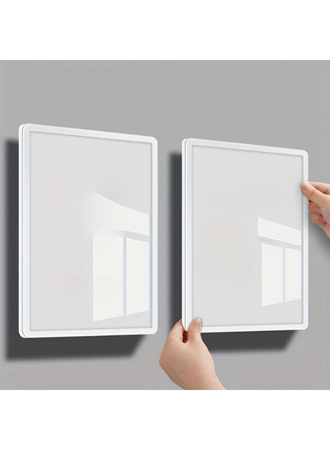 TrustMate 2 PCS Modern A4 Magnetic Display Frame - Self-Adhesive Sign & Photo Holder - Horizontal & Vertical Use - Ideal for Retail Shops, Offices, and Home Decor - Image 1