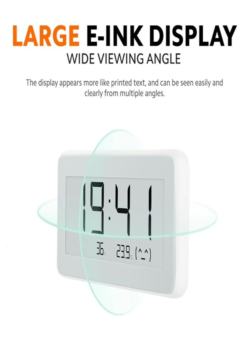 Xiaomi - Smart Temperature and Humidity Monitor Clock Advanced E-Link Display for Crystal-Clear Readability, Compact and Stylish Design in White, Long-Lasting Battery Life, Real-Time Temperature and Humidity Tracking for Home Comfort- White - Image 1