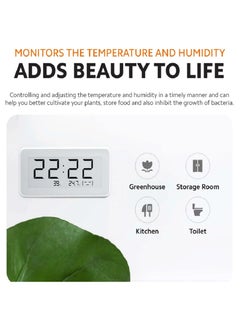 Xiaomi Smart Temperature and Humidity Monitor Clock Advanced E-Link Display for Crystal-Clear Readability, Compact and Stylish Design in White, Long-Lasting Battery Life, Real-Time Temperature and Humidity Tracking for Home Comfort- White  - Image 2