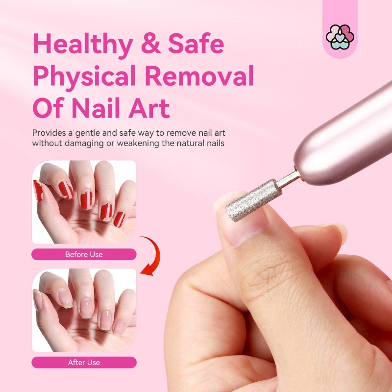 SAVILAND Electric Nail Drill: 2025 Electric Nail File Rose Efile Nail Drill Professional Manicure with 6PCS Nail Drill Bits Portable Nail File & Salon Use Manicure Pedicure at Home - Image 5