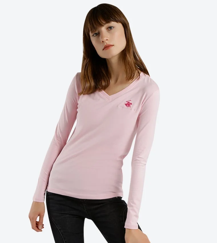 Women's Logo V-Neck Long Sleeve T-Shirt