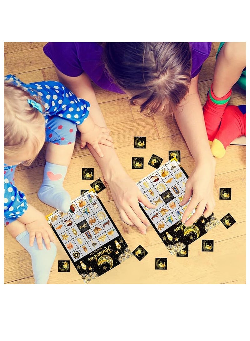 35 Pcs Eid Al Adha Bingo Games 24 Players Eid Mubarak Bingo Cards Ramadan Party Favors for Boys Girls Adults Family Classroom Activities Muslim Festival Party Games Supplies - Image 5