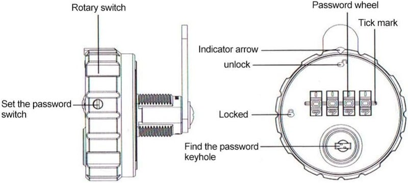 Aramox Digital Door LockDigital Zinc Alloy Code Combination Cam Cabinet Convenient Password Lock with Keys36mm - Image 5