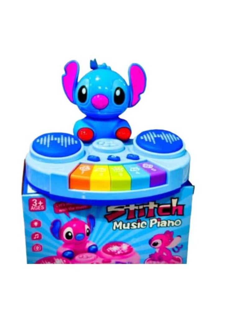 Stitch piano toy with music and lights for children - boys - girls, high quality