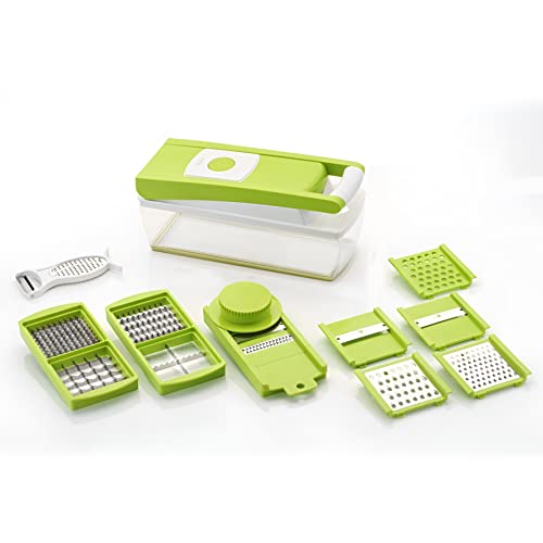Ganesh ABS Plastic Fruit & Vegetable Chopper Slicer Dicer Grater 14 in 1 (Green) - Image 1