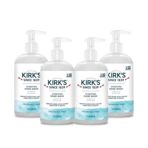 Kirk's Kirks Hydrating Hand Wash Made with Coconut Oil and Aloe Vera With Odor Neutralizing Technology To Help Eliminate Odors NonGMO Vegan Fragrance Free 12 Fl Oz 4 pack - Image 2