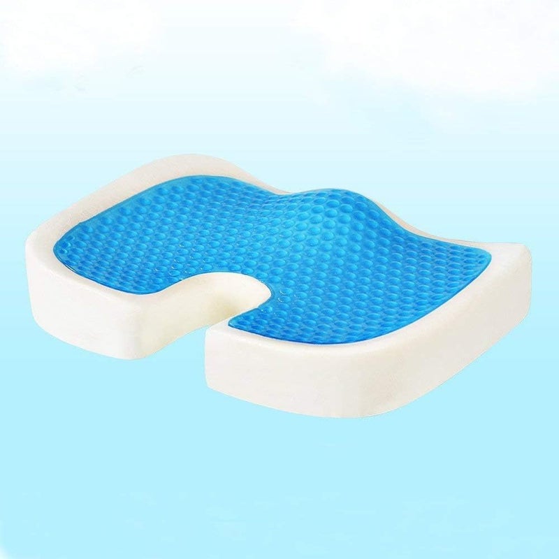 XBEY Orthopedic Memory Foam Gel Pillow Cool Cervical Pillow for Neck Pain, for Sleeping Contour Pillow for Neck & Shoulder Pain, Contoured Neck Cushion (Blue & White Square Gel Pillow) - Image 3