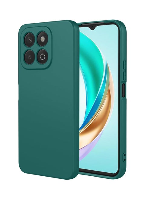 Case for Honor X7C Liquid Gel Rubber Bumper Case with Soft Microfiber Lining Cushion Slim Shockproof Protective with Camera Protection Cover for Honor X7c 2024 (Green)