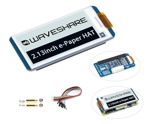 Waveshare 2.13inch E-Ink Display HAT V4 Version, Black/White Two-Color 250x122 Pixel E-Paper Module for Raspberry Pi 5/ 4B/3B+/3B/2B/A+/Zero W/WH/Zero 2 W/Jetson Nano SPI Interface, Support Partial Refresh - Image 1